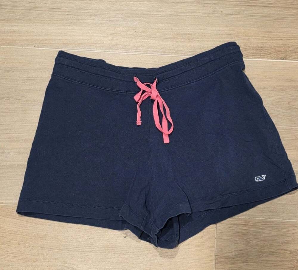 Vineyard Vines Lounge Shorts Size S Navy Pink Drawstring Whale Logo